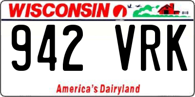 WI license plate 942VRK