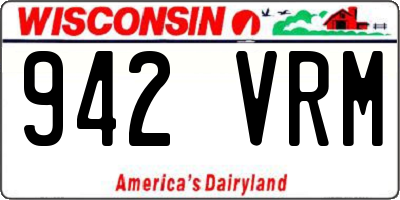 WI license plate 942VRM