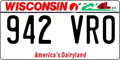 WI license plate 942VRO