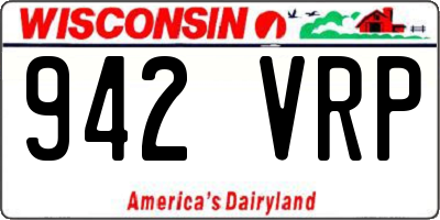 WI license plate 942VRP