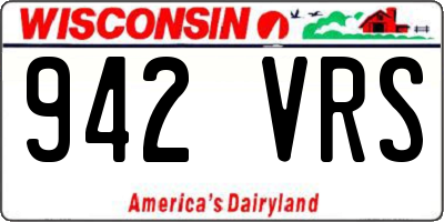 WI license plate 942VRS