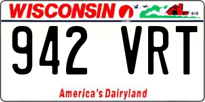 WI license plate 942VRT