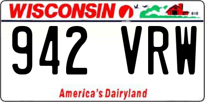 WI license plate 942VRW
