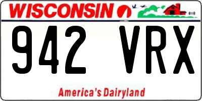 WI license plate 942VRX