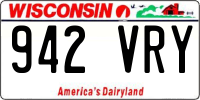 WI license plate 942VRY