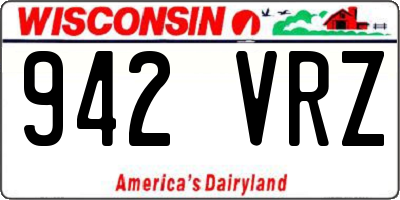 WI license plate 942VRZ