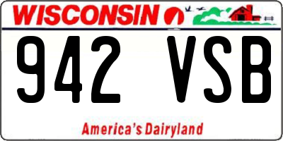 WI license plate 942VSB