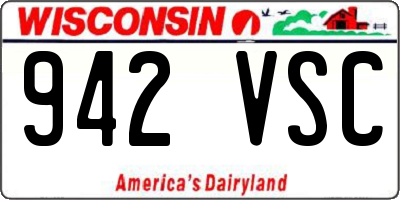 WI license plate 942VSC