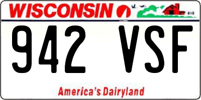 WI license plate 942VSF