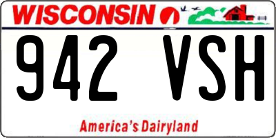 WI license plate 942VSH