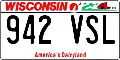 WI license plate 942VSL