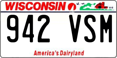 WI license plate 942VSM