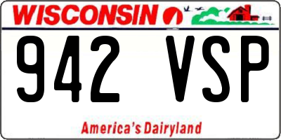 WI license plate 942VSP