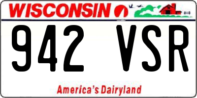 WI license plate 942VSR