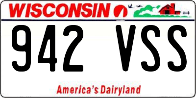 WI license plate 942VSS