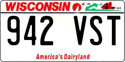 WI license plate 942VST