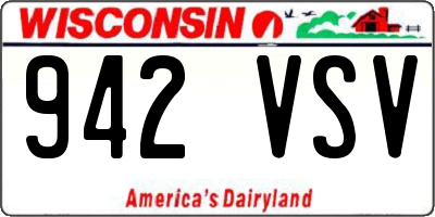 WI license plate 942VSV