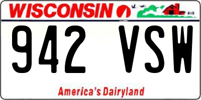 WI license plate 942VSW