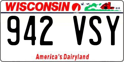 WI license plate 942VSY