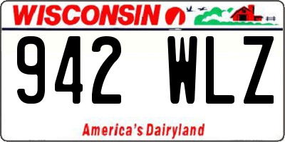 WI license plate 942WLZ