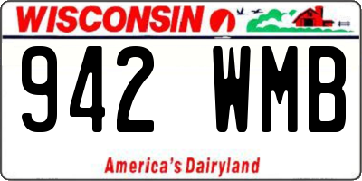 WI license plate 942WMB