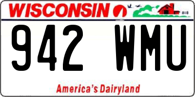 WI license plate 942WMU