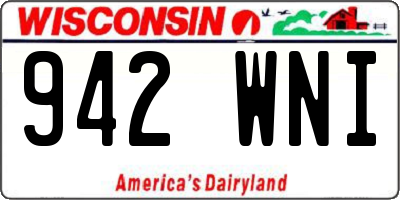 WI license plate 942WNI