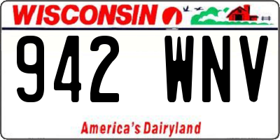 WI license plate 942WNV
