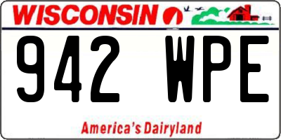 WI license plate 942WPE