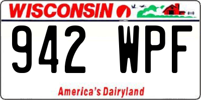 WI license plate 942WPF
