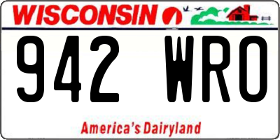 WI license plate 942WRO