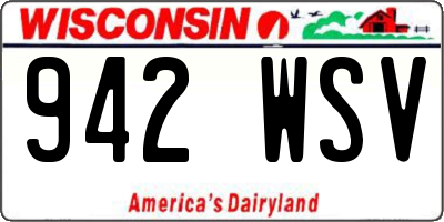 WI license plate 942WSV