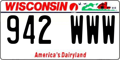 WI license plate 942WWW