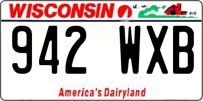 WI license plate 942WXB