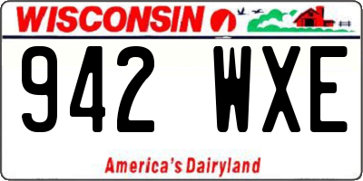 WI license plate 942WXE