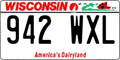 WI license plate 942WXL
