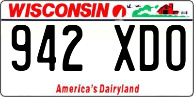 WI license plate 942XDO