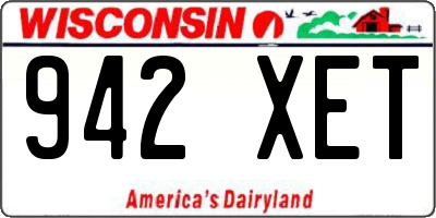 WI license plate 942XET