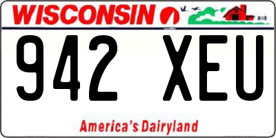 WI license plate 942XEU