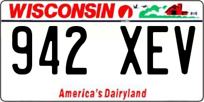 WI license plate 942XEV