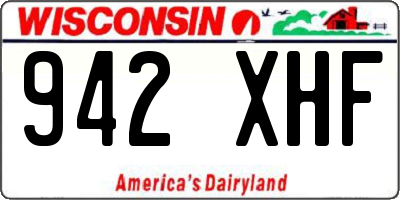 WI license plate 942XHF