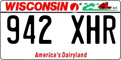 WI license plate 942XHR