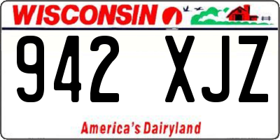 WI license plate 942XJZ