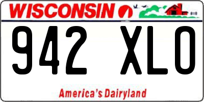 WI license plate 942XLO