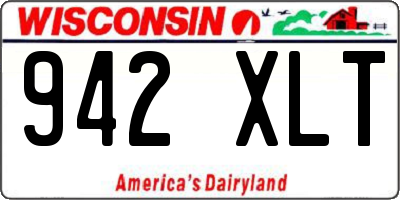 WI license plate 942XLT