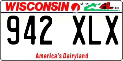 WI license plate 942XLX