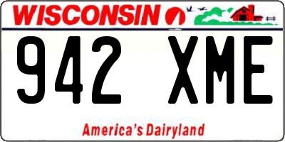 WI license plate 942XME