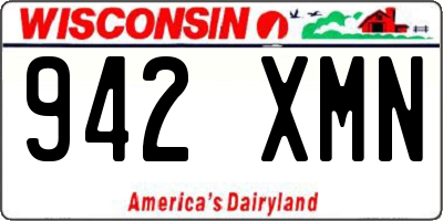 WI license plate 942XMN