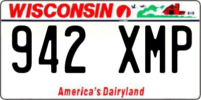 WI license plate 942XMP