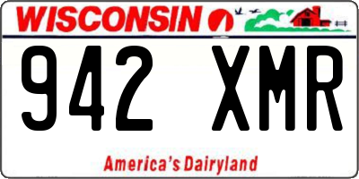 WI license plate 942XMR